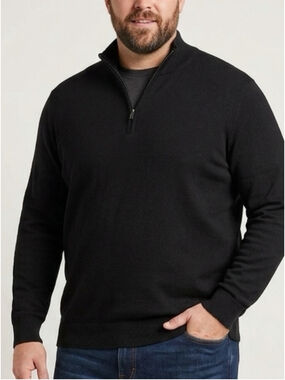 Britches Men's 2XL Black quarter-Zip Sweater light knit business Travel 1522
